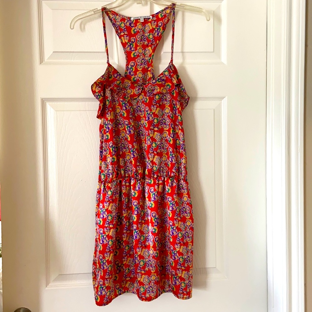 Red Floral T-back Sundress